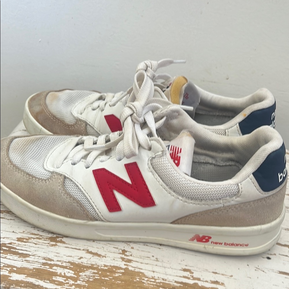 New Balance White and Red Sneakers